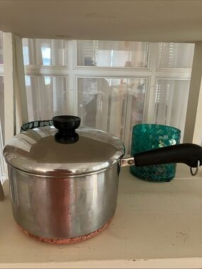 Revere Ware 3 Quart Stainless Steel Copper Bottom Saucepan With Lid